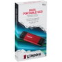 Kingston Dual Portable SSD 1TB USB Type-A / USB Type-C Negro, Rojo